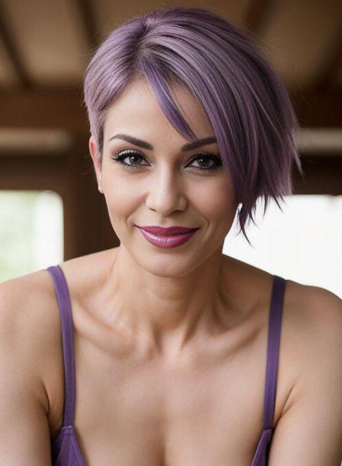 AI Porn Image of Small Indian Purple 1 Woman Fit Girl