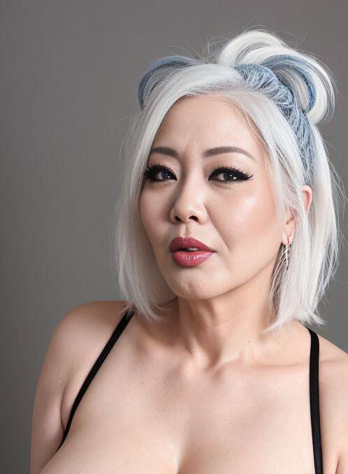 AI Porn Image of White Bbw Korean 60 Years Old Huge Boobs Mature Granny