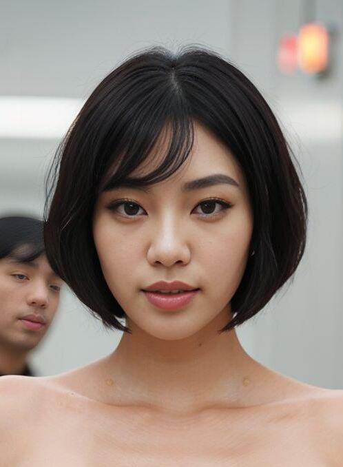AI Porn Image of Bobcut 20-30 Years Old Black 1 Woman And 1 Man Korean