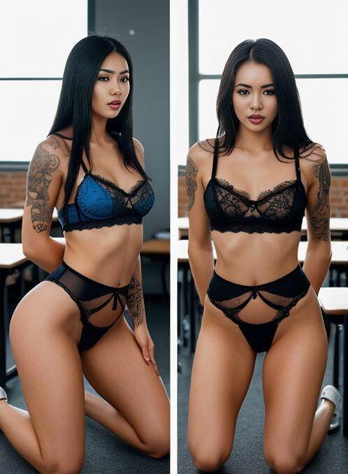 AI Porn Image of Chinese Open Legs 2 Women Black Orgasm