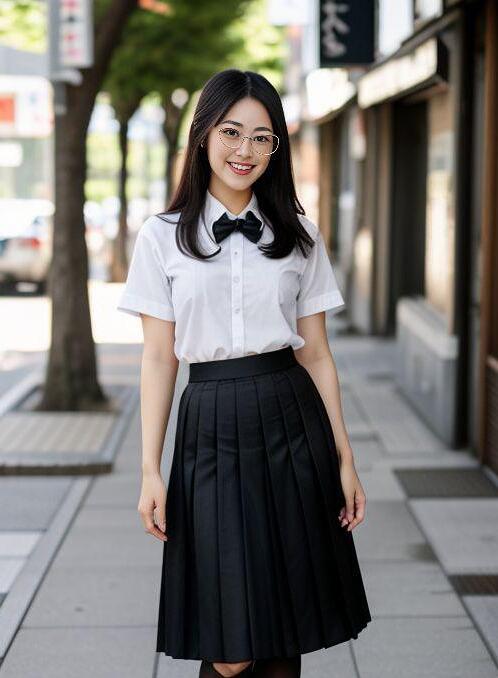 AI Porn Image of 1 Woman Student Small Smiling Japanese