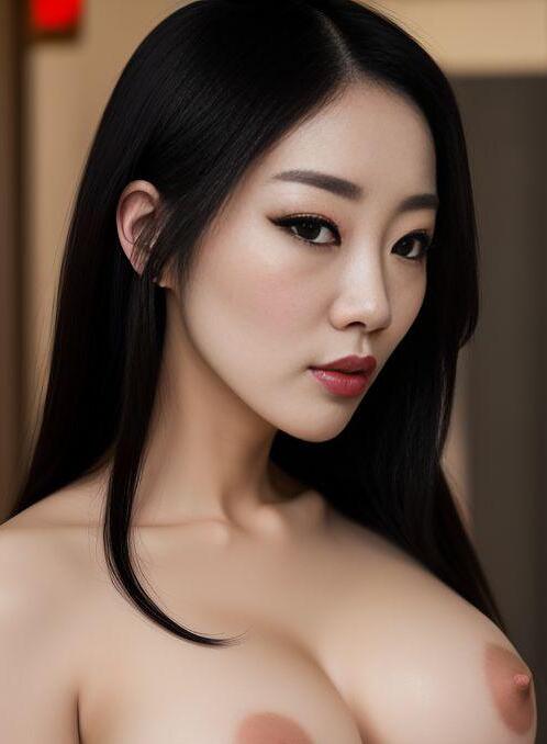 AI Porn Image of Asian Chubby Black 1 Woman And 2 Men