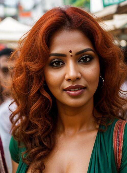 AI Porn Image of Orgasm 30-40 Years Old Chubby Curly Indian Milf