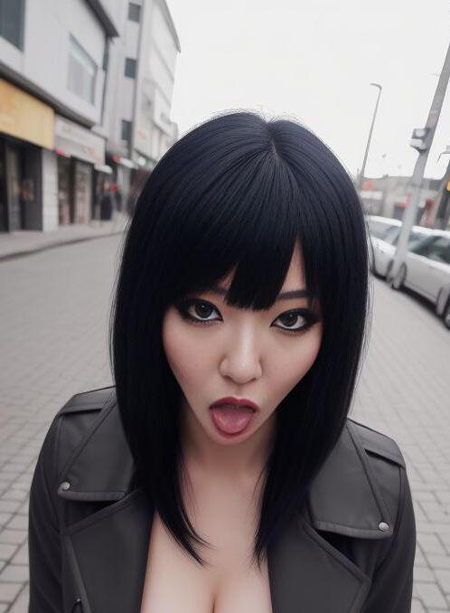 AI Porn Image of Coat Bangs Stand Up Totally Naked Japanese